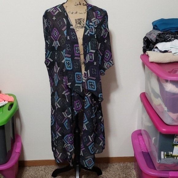 LuLaRoe Sweaters - Medium black, purple, blue & pink lularoe shirley